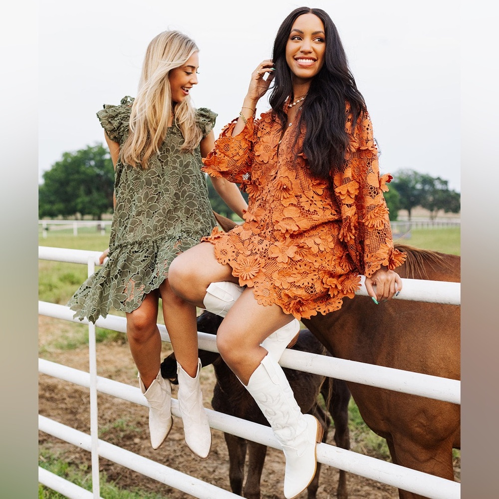 J.Marie Floral Applique Lace Dress
